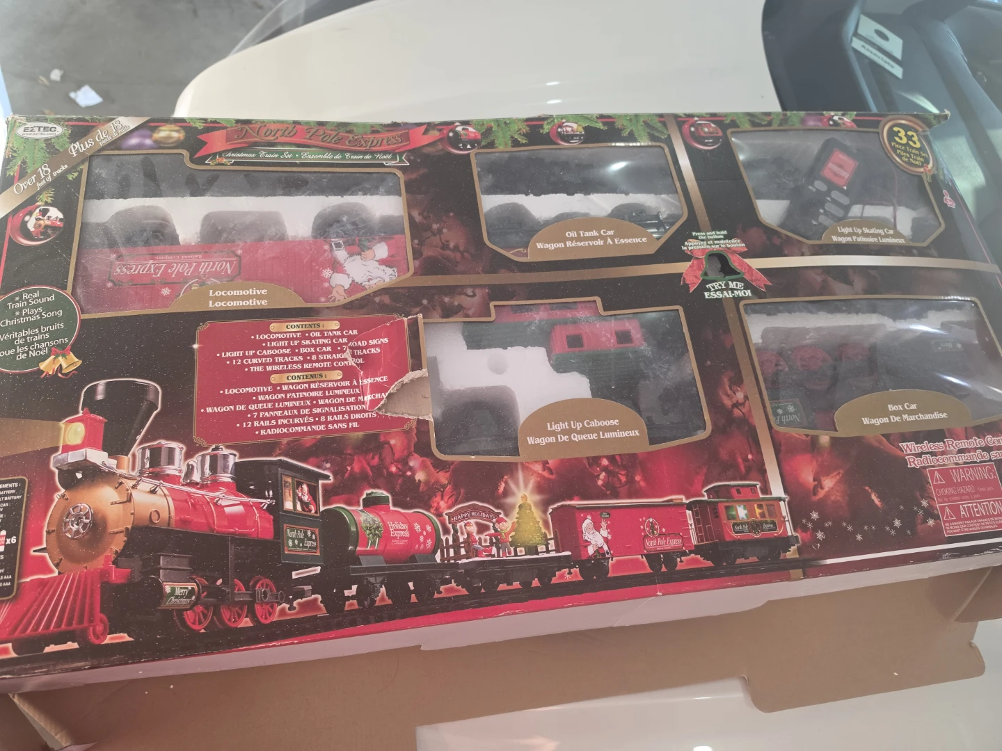 7ft Pre-Lit White Christmas Tree &  Train Set with decorations - photo 3