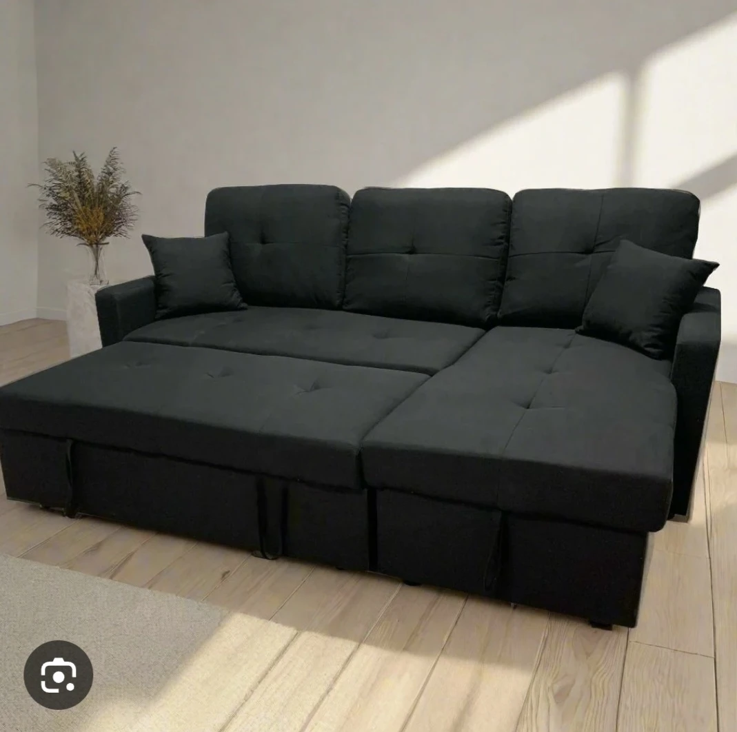 Black Sectional Sofa with Storage - photo 4
