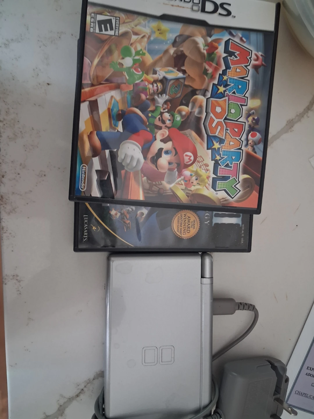 Nintendo DS lite Silver with Mario Party DS & starwars ll