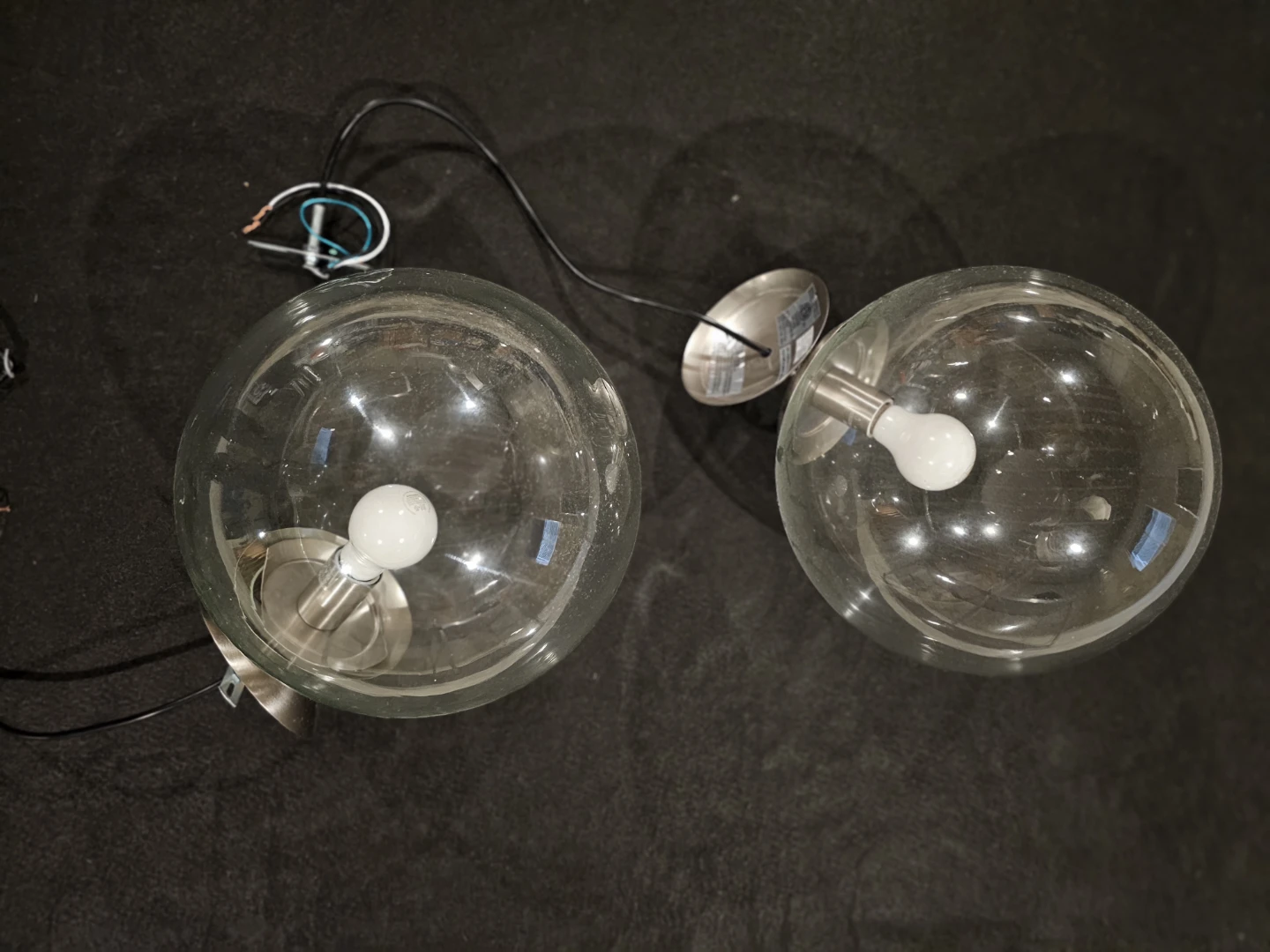 Set of Two Globe Pendant Lights