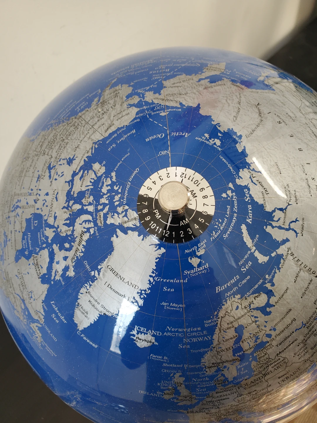 Blue and Silver Decorative World Globe - photo 4