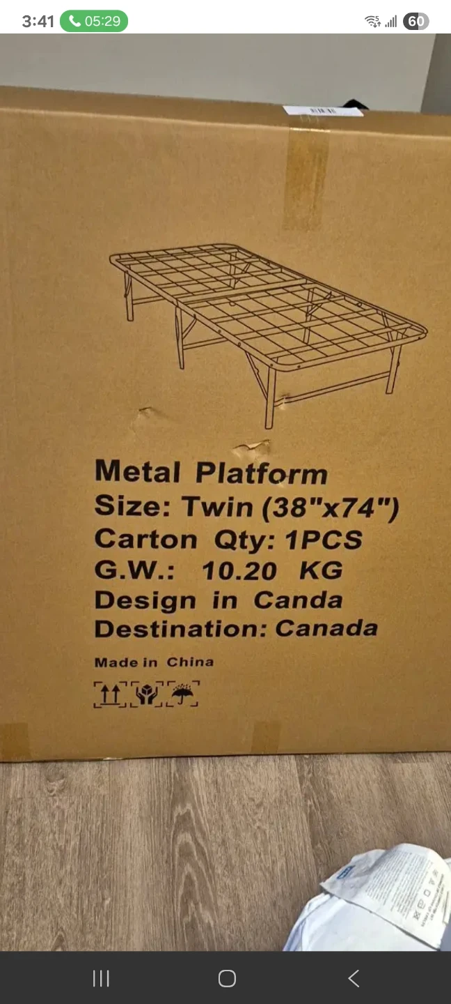 Twin Size Folding Metal Platform Bed Frame