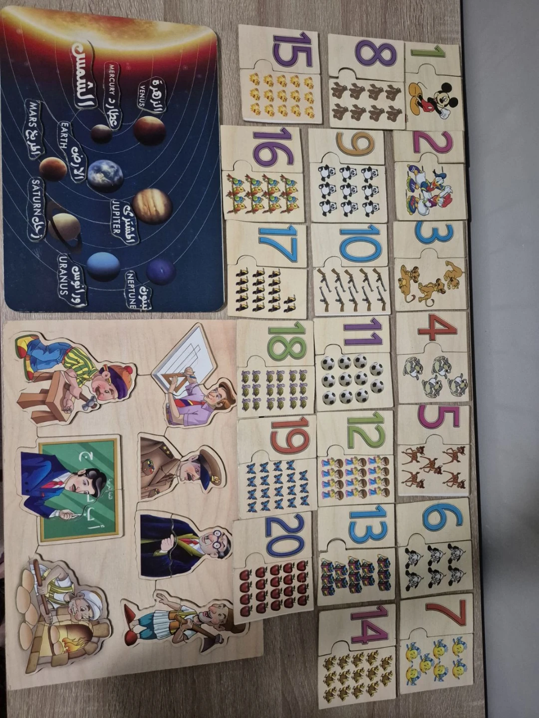 Wooden Number Matching Puzzle Set