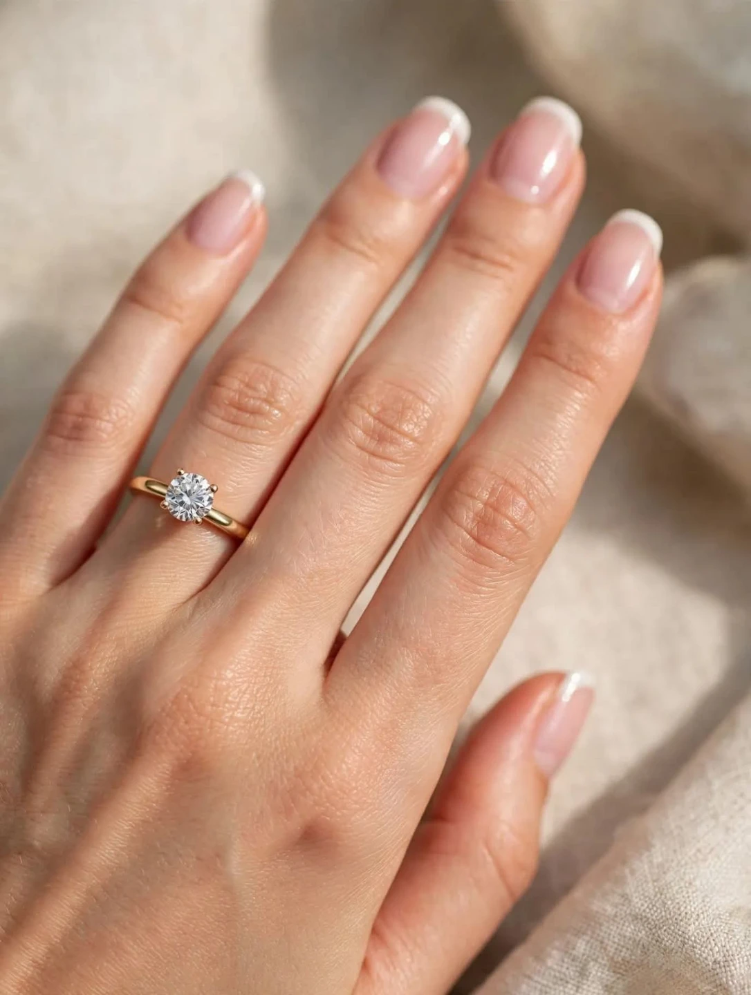 Solitaire Round Cut 1 Carat Moissanite Ring - photo 2