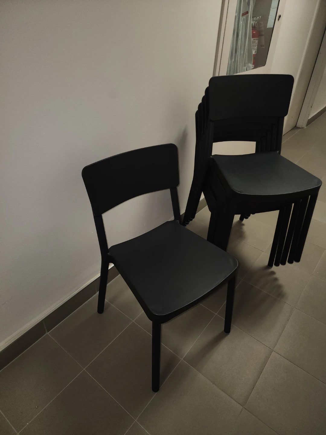 Set of 6 Black Stackable Chairs