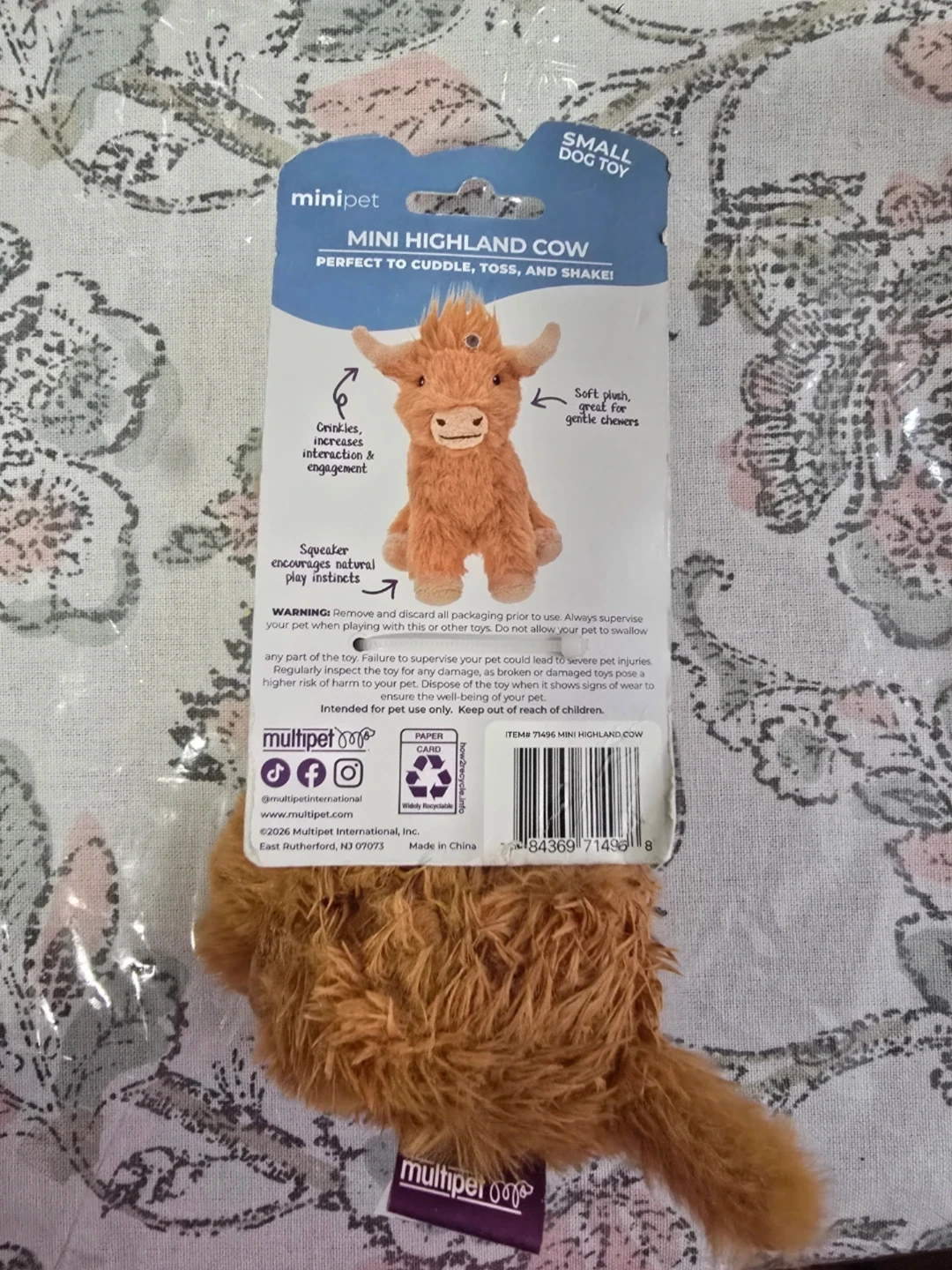 Minipet Mini Highland Cow Dog Toy - photo 3