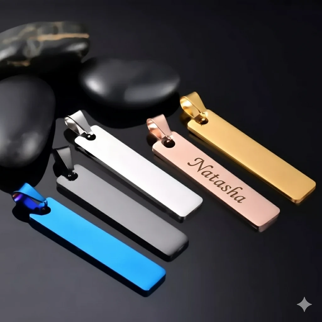 Customizable Stainless Steel Bar Pendant