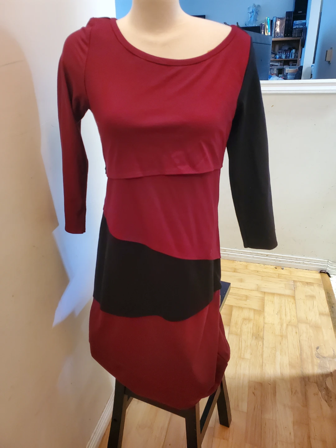 Colour Block Long Sleeve Dress