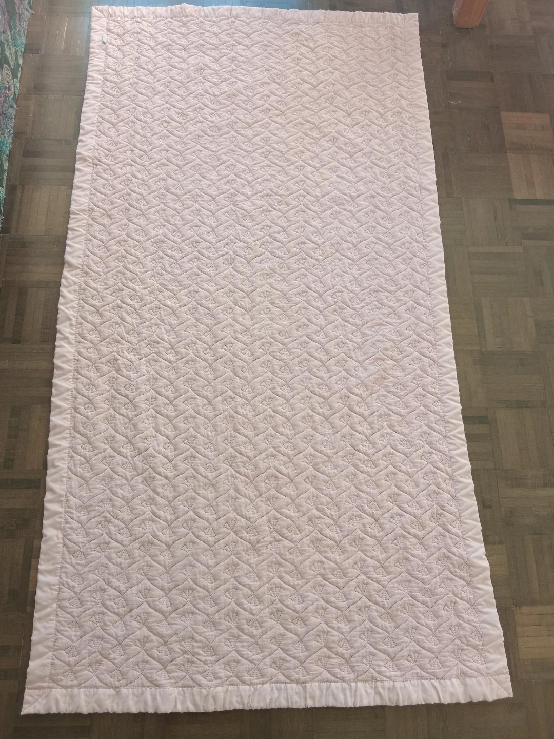 Light Pink Quilted Bed Runner or Throw