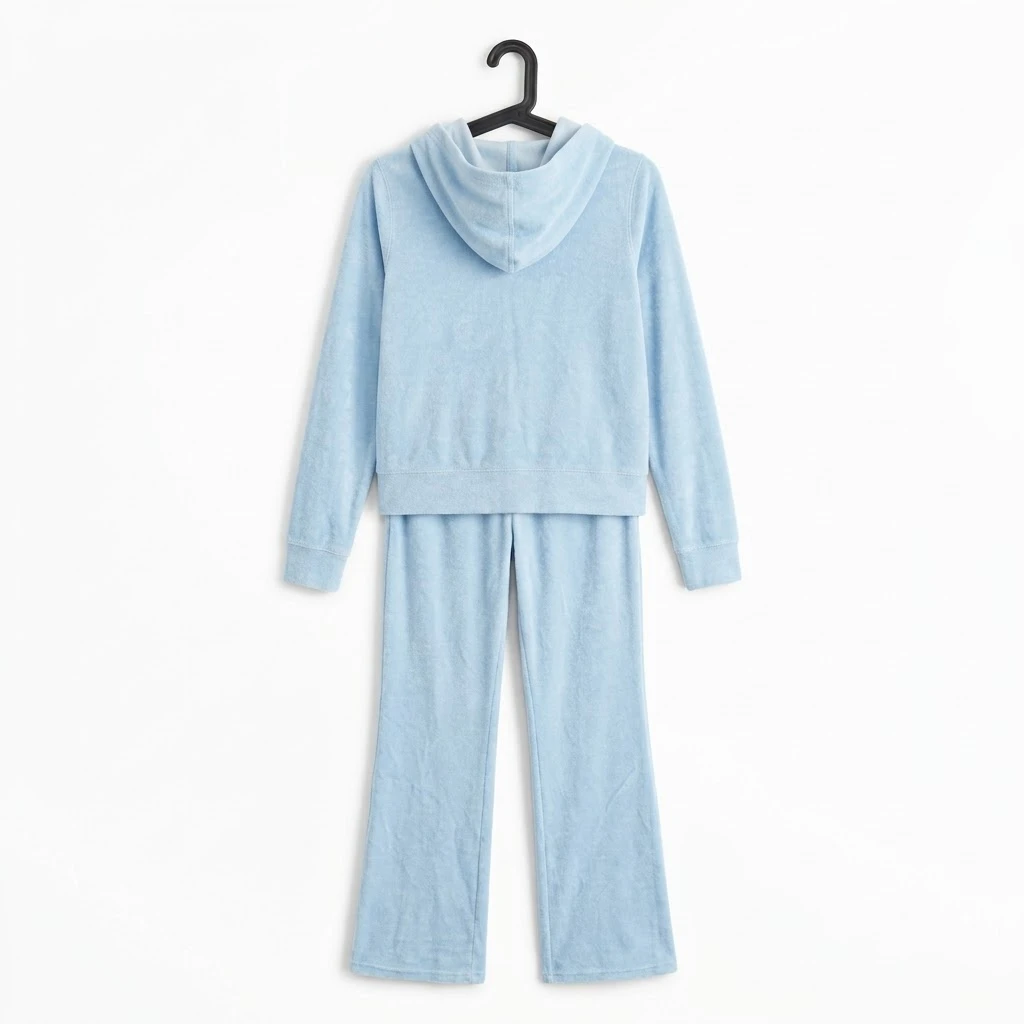 Abercrombie Kids Light Blue Velour Tracksuit Set - photo 2