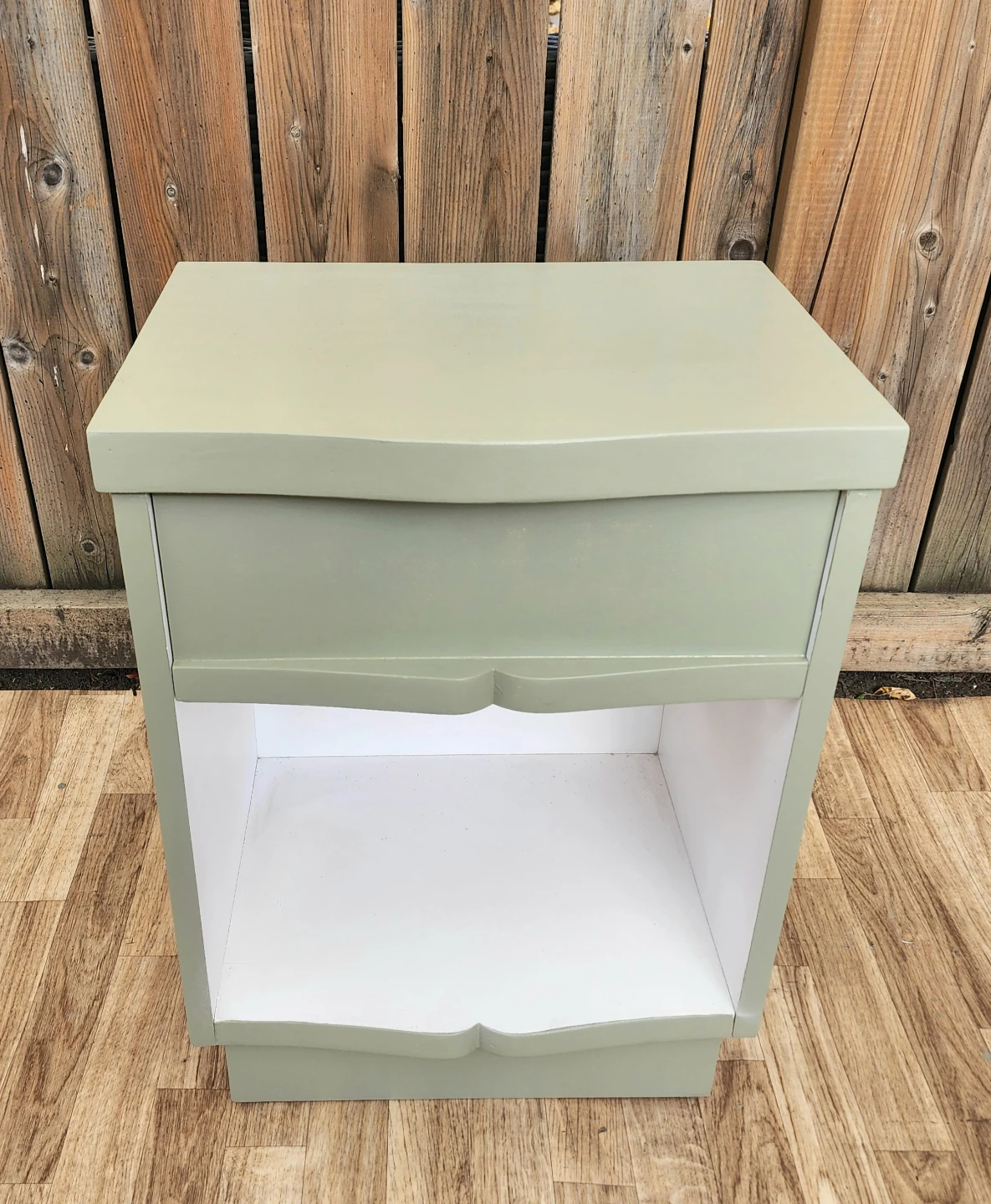Sage Green Nightstand / Refinished Bedside Table - photo 3