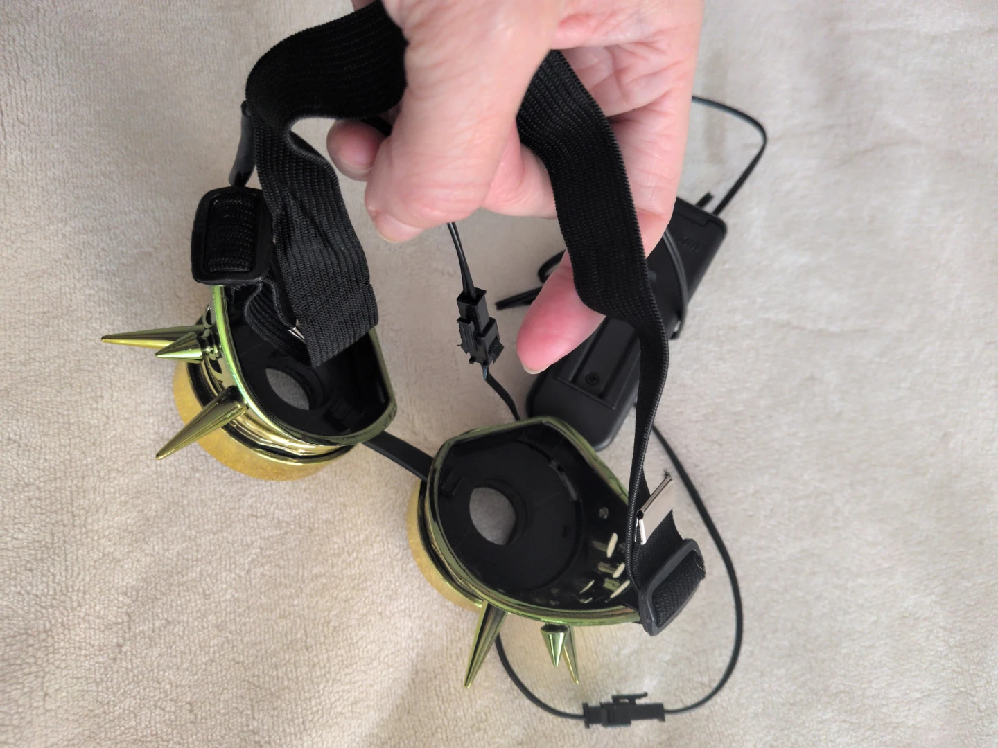 Gold Spiked Light-Up Goggles - photo 3