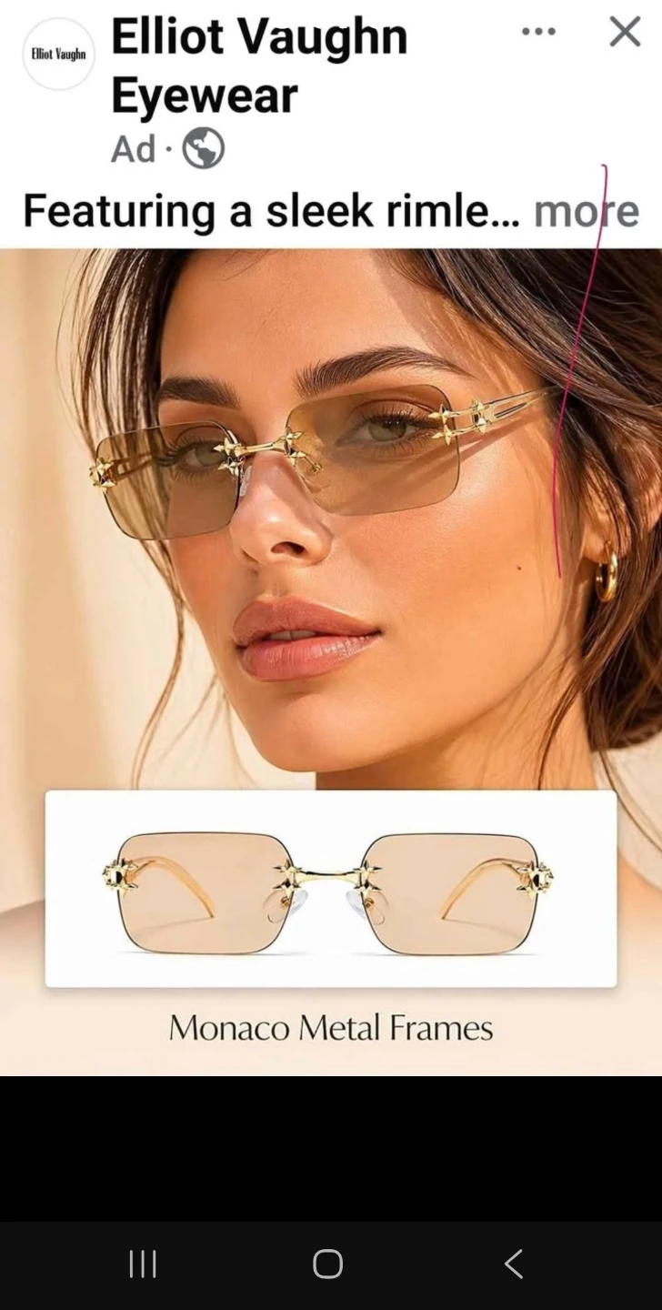 Elliot Vaughn Monaco Metal Rimless Sunglasses - photo 2