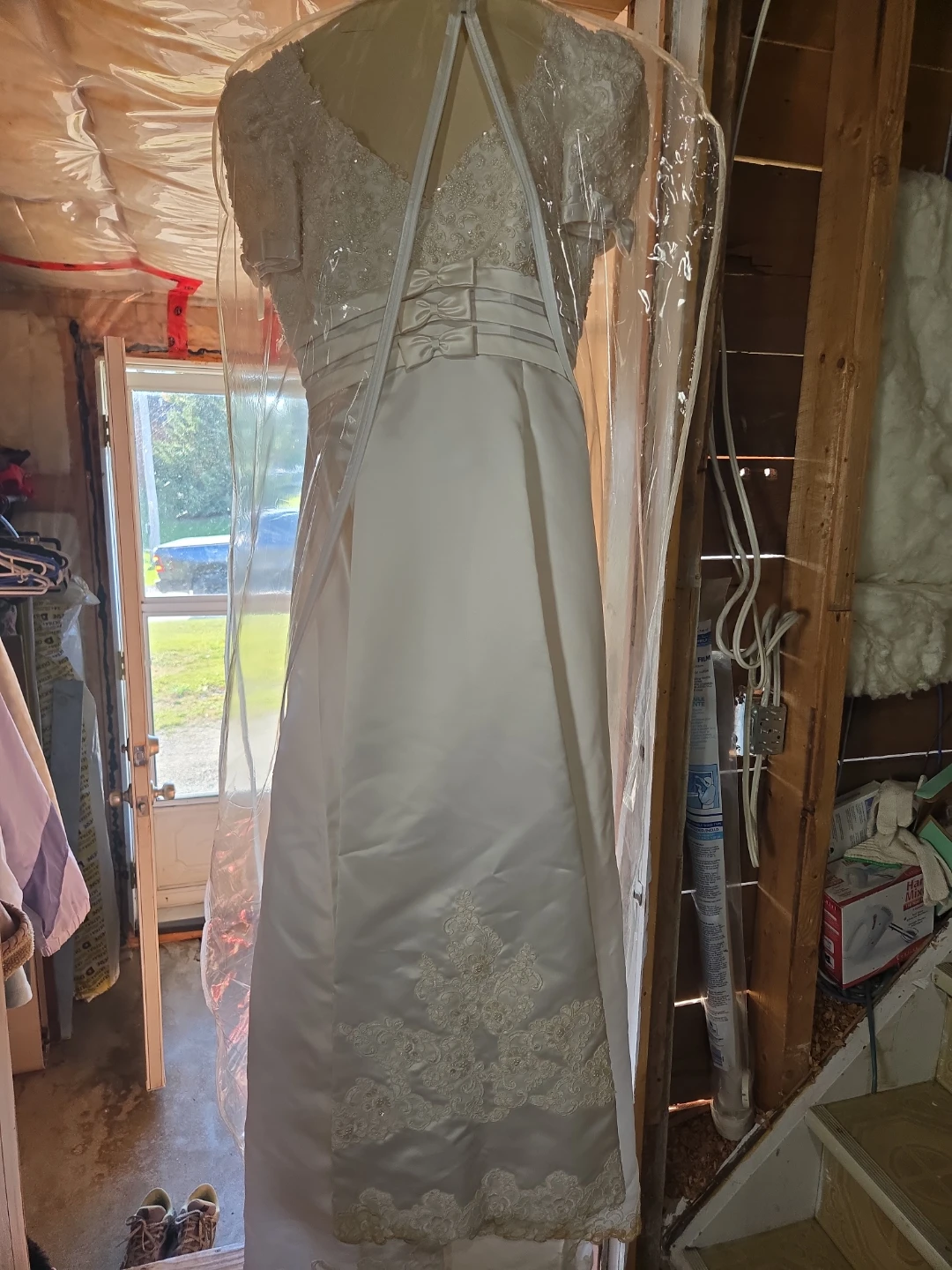 With wedding  dress with the hats