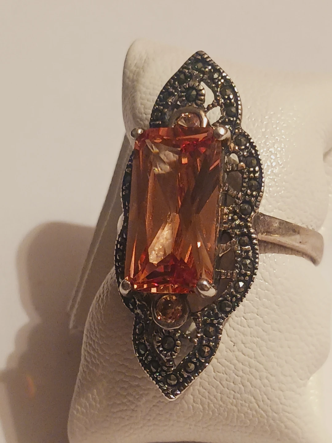 Art Deco Sterling Silver 925 Marcasite Ring. 9.