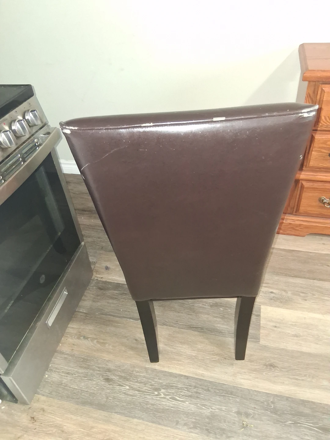 Dark Brown Faux Leather Dining Chair - photo 2