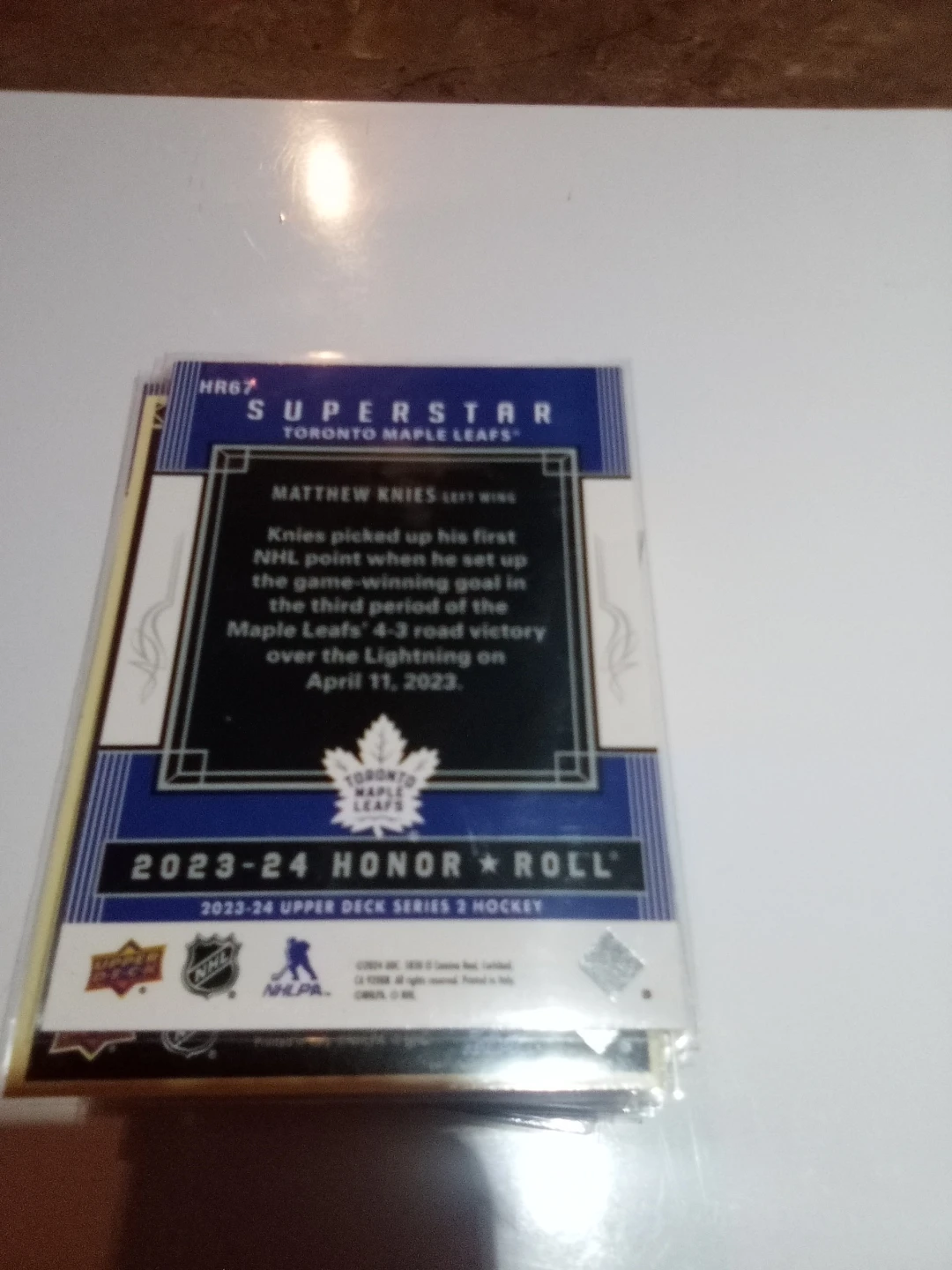 2023-24 Upper Deck Honor Roll Matthew Knies Card - photo 2