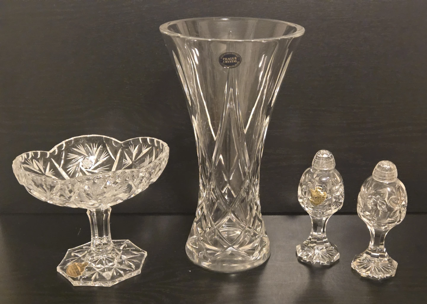 Vintage Czech Bohemian 24% Lead Crystal Lot