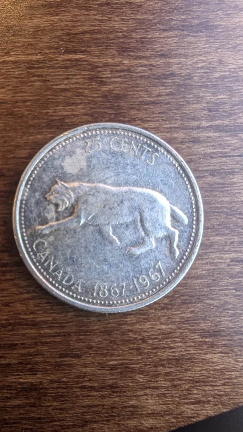 1967 Canadian 25 Cent Centennial Coin - photo 2
