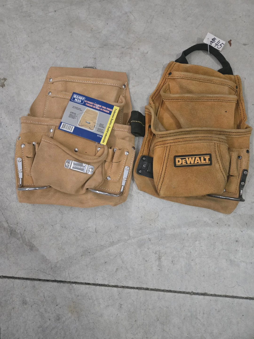 DeWalt and Handy Man Leather Tool Pouches