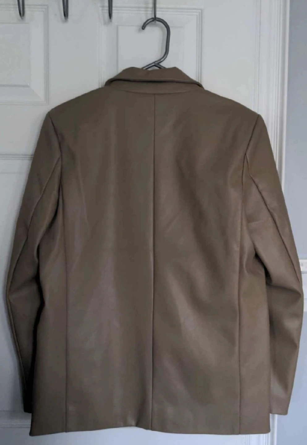 Women's Tan Faux Leather Blazer - photo 2