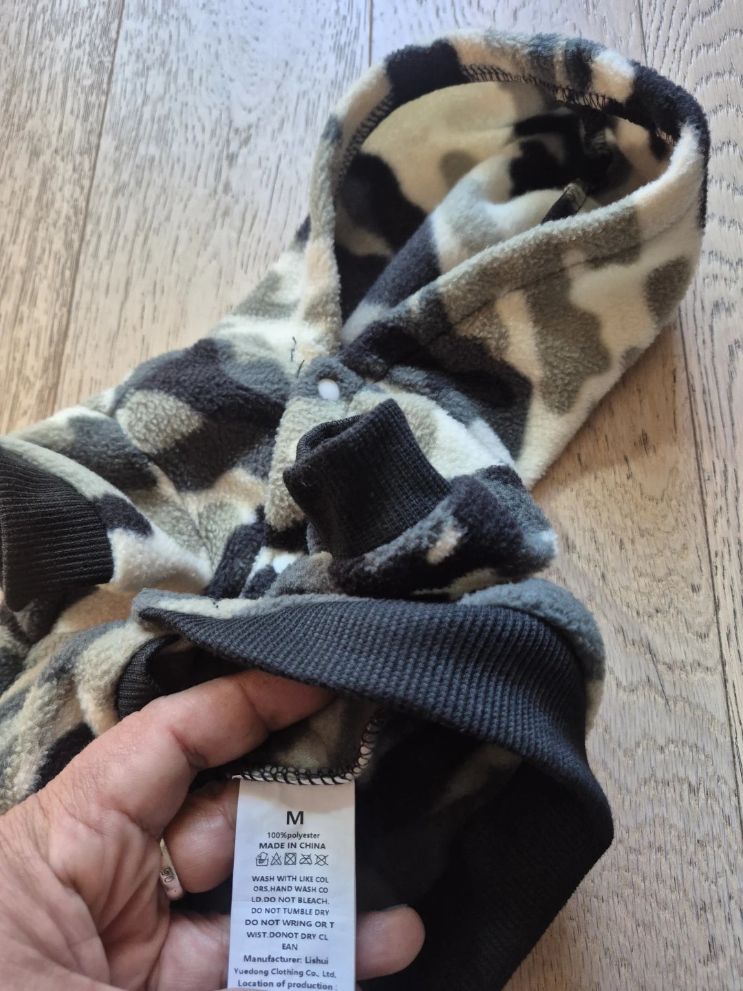 Camo Fleece Dog Hoodie Size M - photo 3