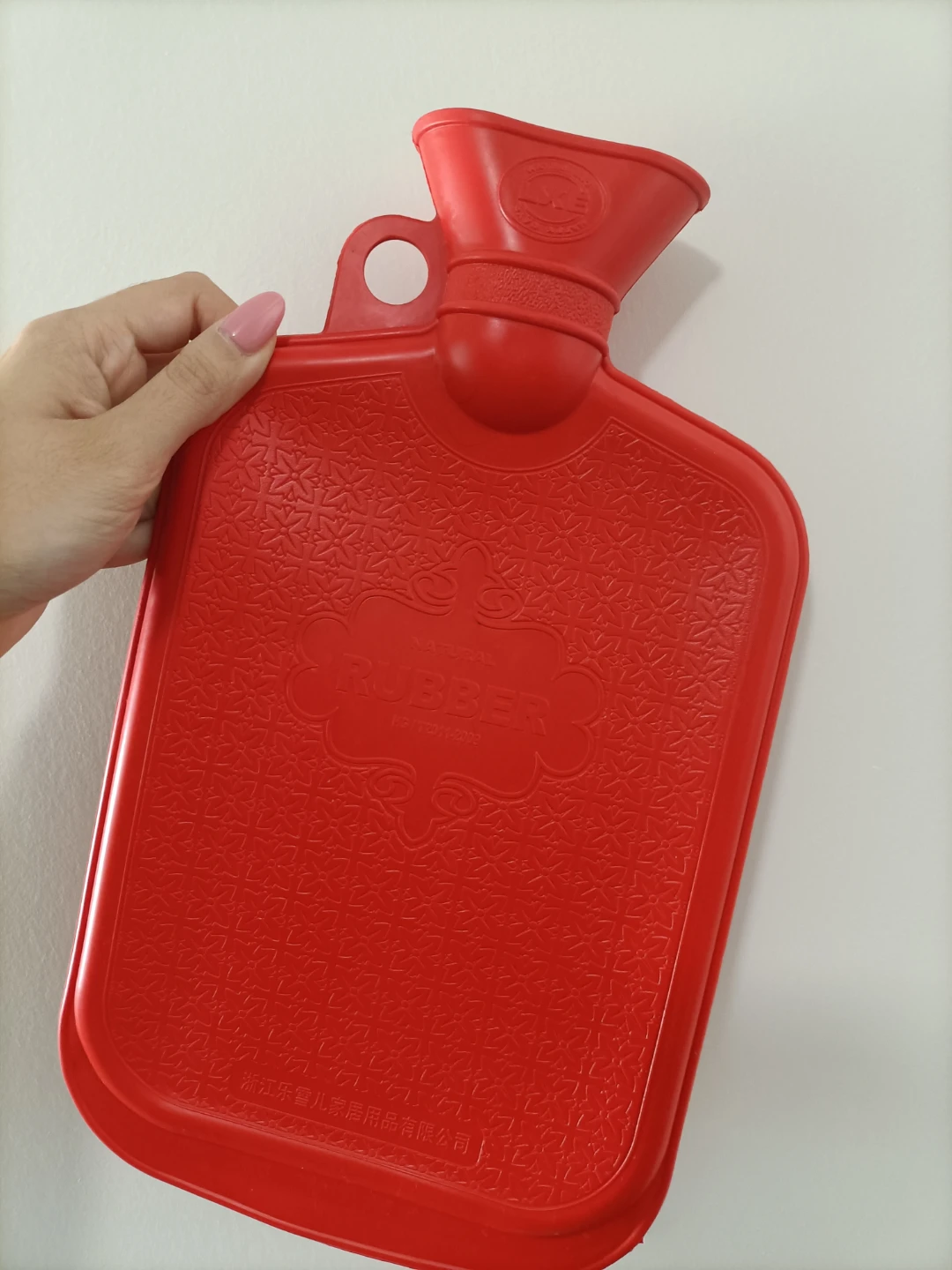 Red Natural Rubber Hot Water Bottle