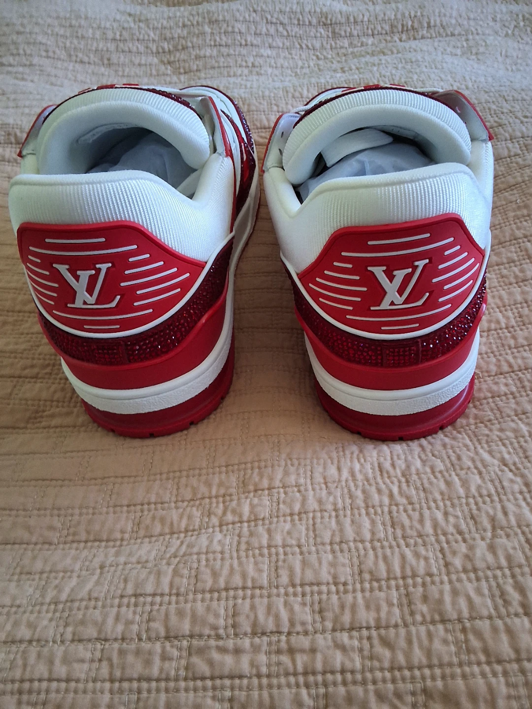 Louis Vuitton Trainers Red and White - photo 4