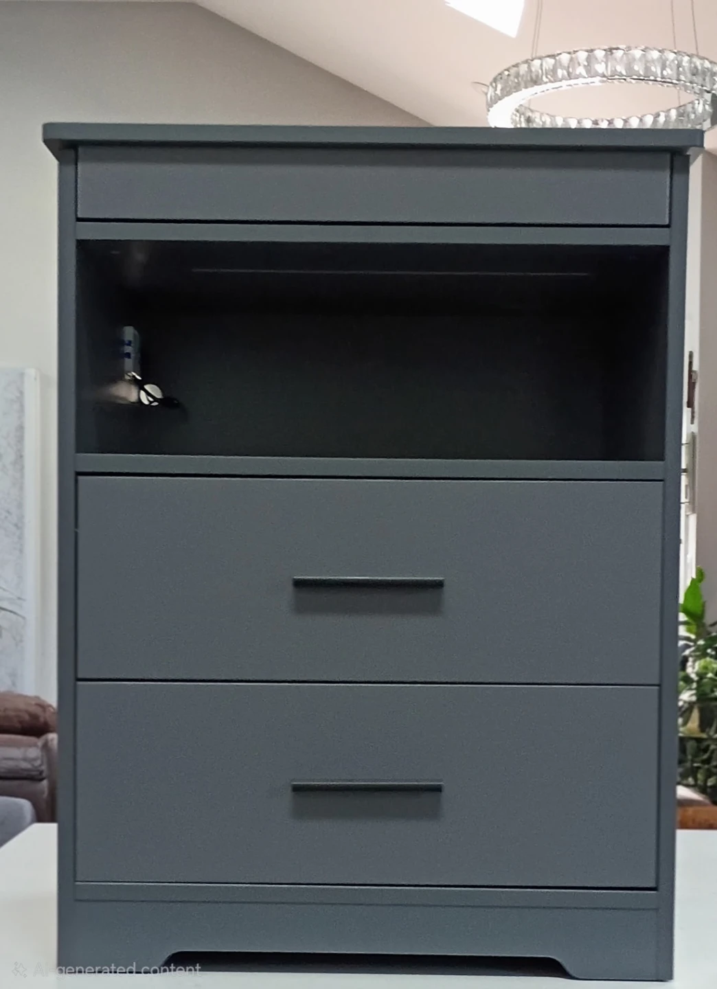 2 Gray Smart Nightstand with LED Lighting - photo 2