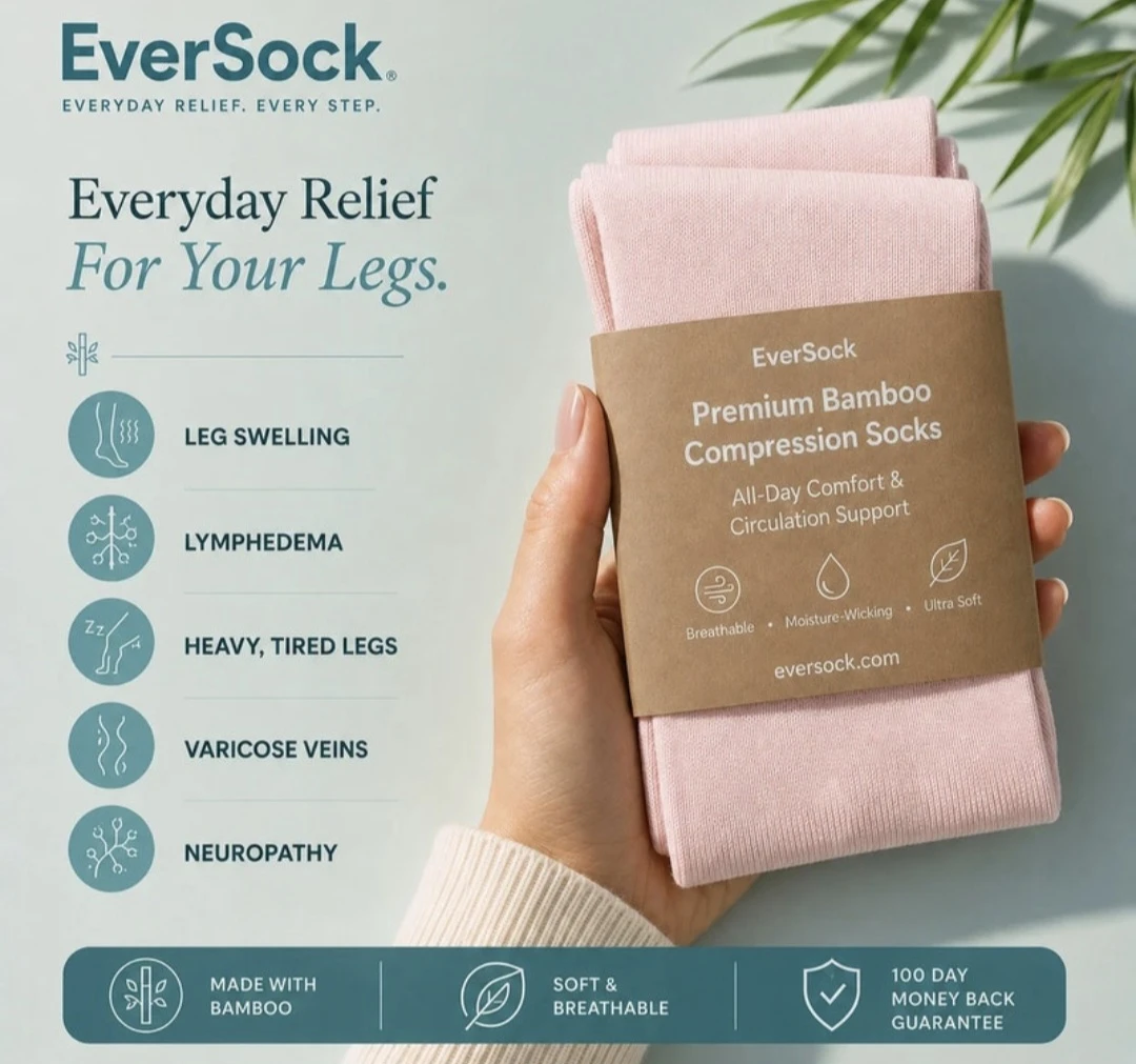 Eversock Bamboo Compression Socks - 4 Pack Size L