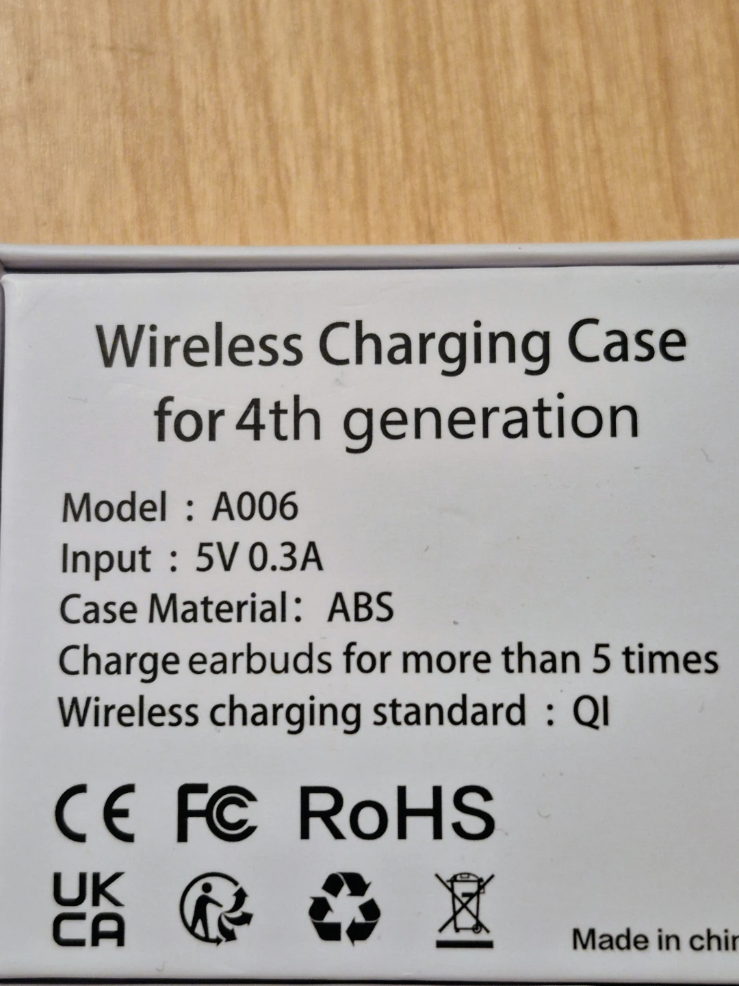 BNIB)Wireless Charging Case for 4th Generation Earbuds - photo 2