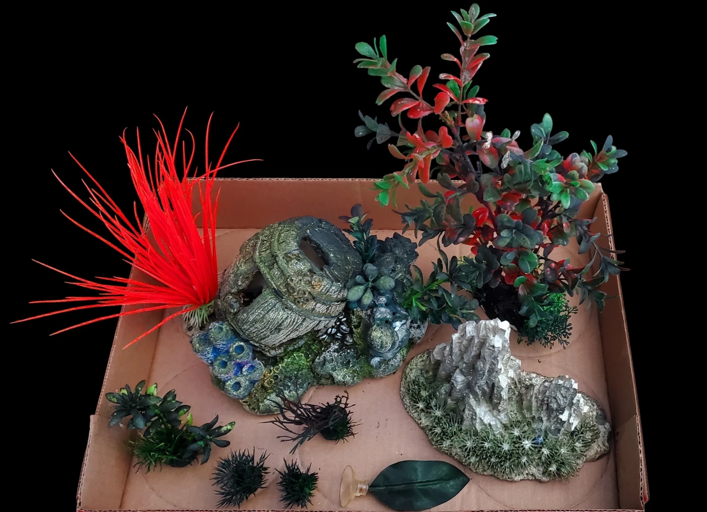 Aquarium Decorations & Artificial Plants Set