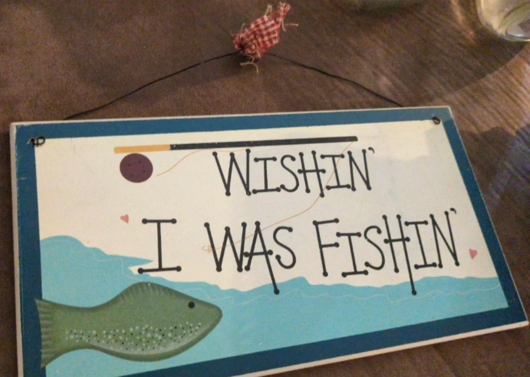 Wishin I Was Fishin Decorative Wall Sign - photo 3