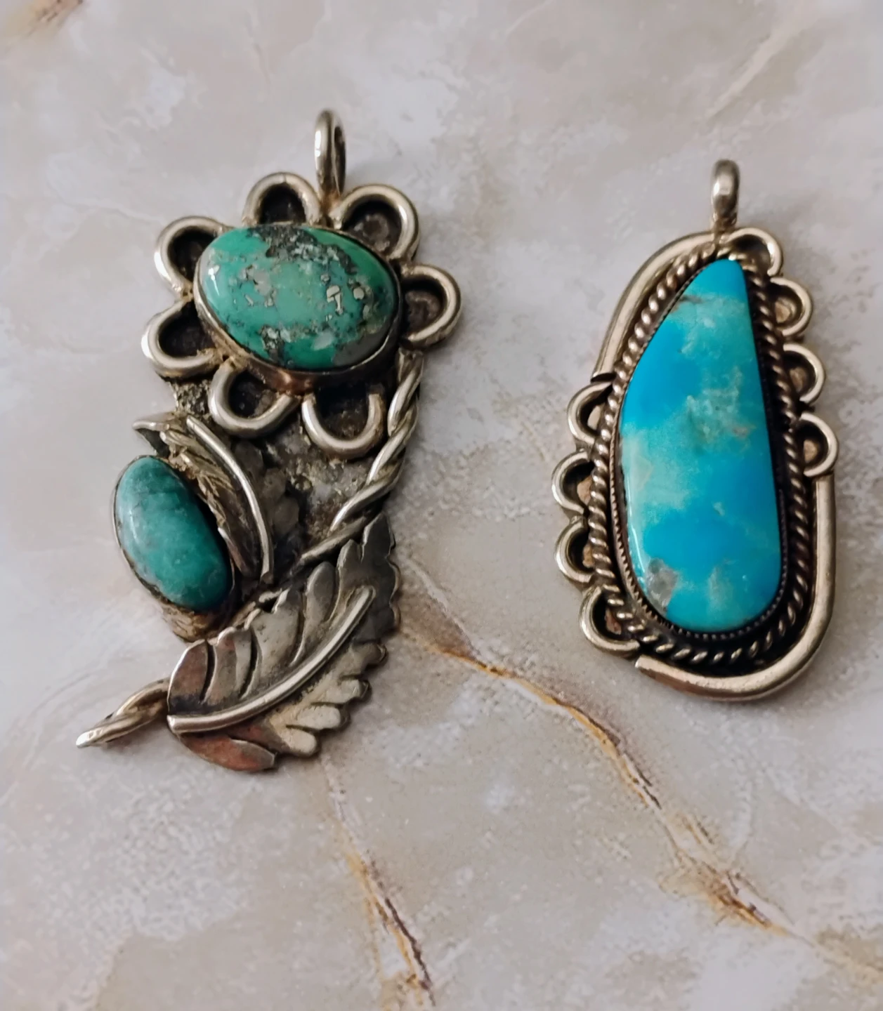 LOT OF GENUINE TURQUOISE AND STERLING SILVER JEWELRY PIECES - photo 3