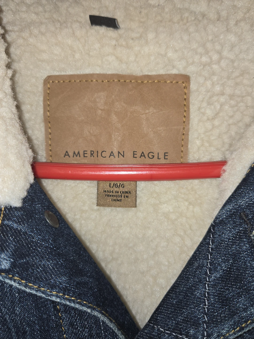 American Eagle Denim Sherpa Trucker Jacket Size Large - photo 2