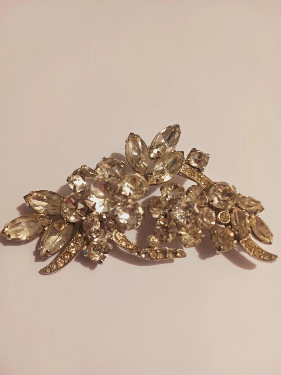 EISENBERG ICE Signed Austrian Crystal Floral Brooch