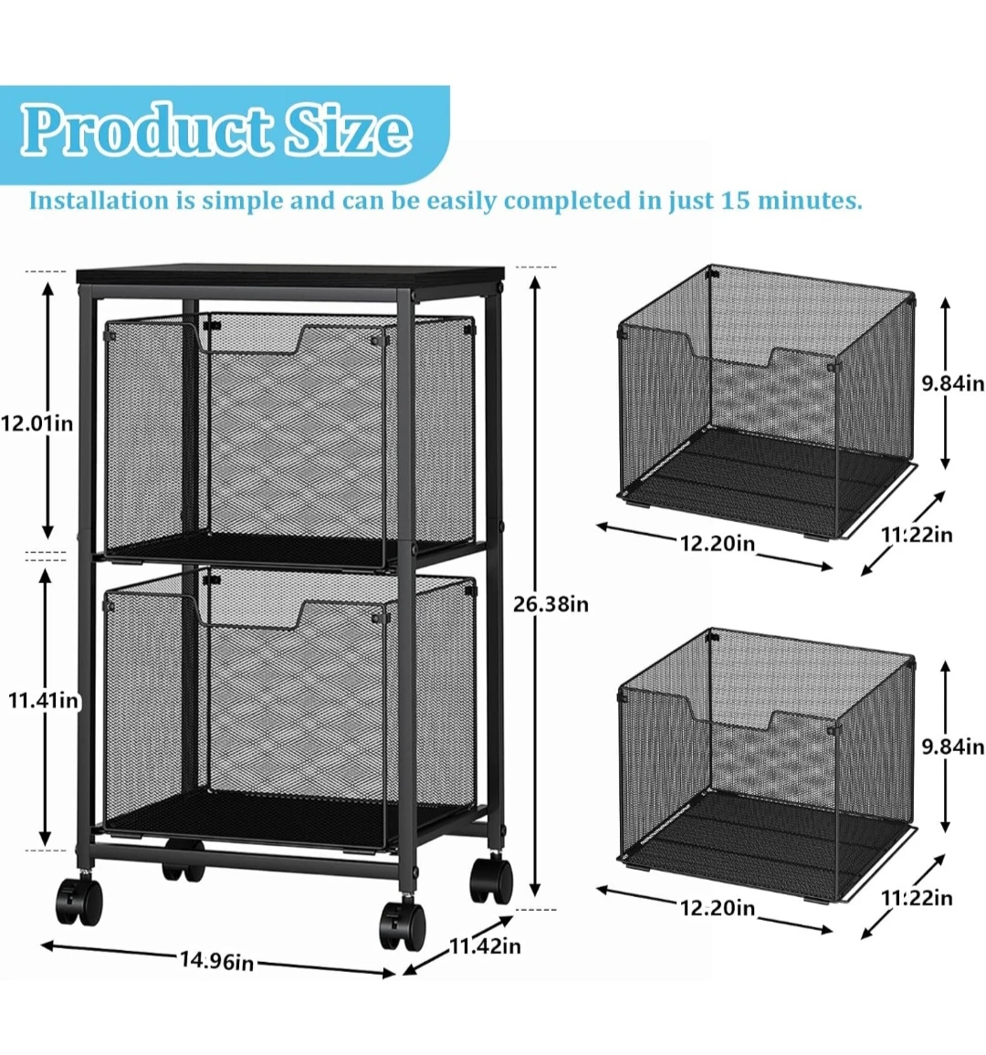 2-Tier Rolling Hanging File Organizer - photo 3