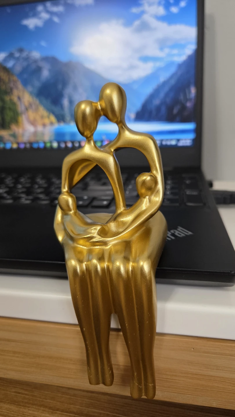 Gold Abstract Family Shelf Sitter Statue – Modern Decor *new - photo 2