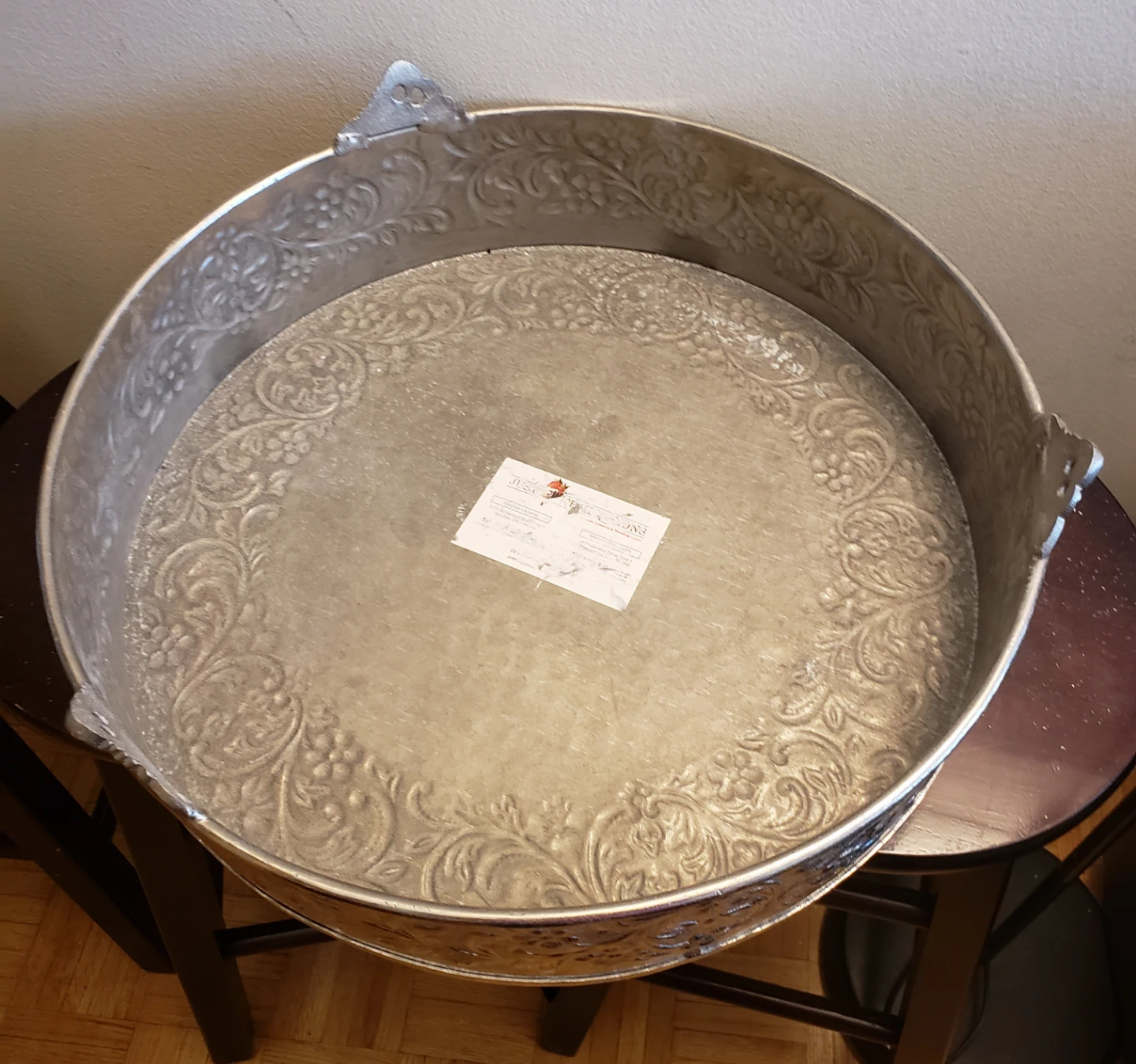 Large Round Decorative Metal Tray