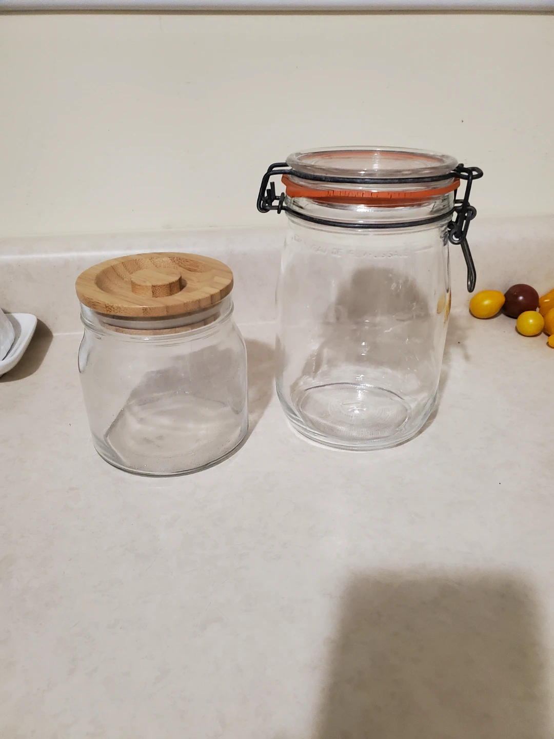 Set of Two Glass Storage Jars