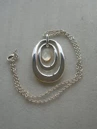 SAQ Silver Tone Necklace with Mother of Pearl Pendant - photo 2