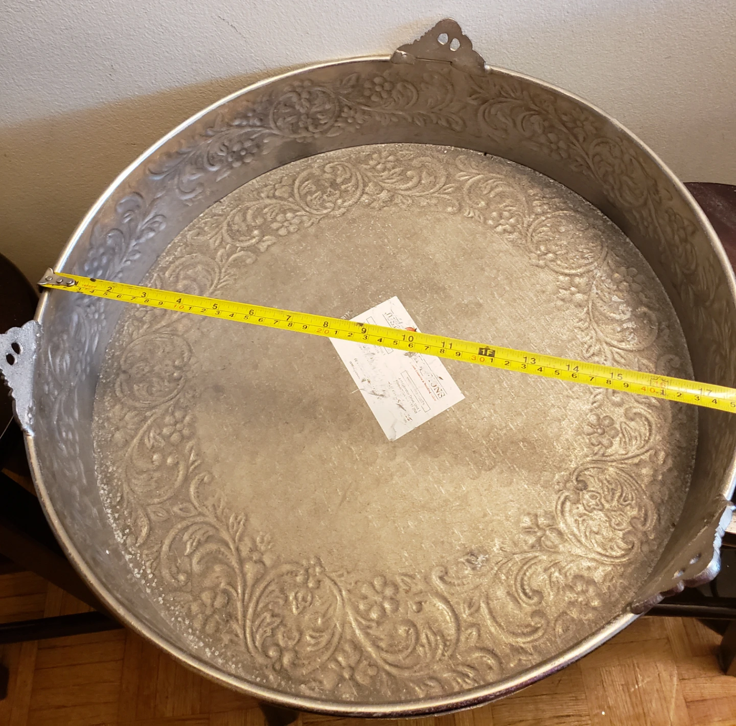 Large Round Decorative Metal Tray - photo 2