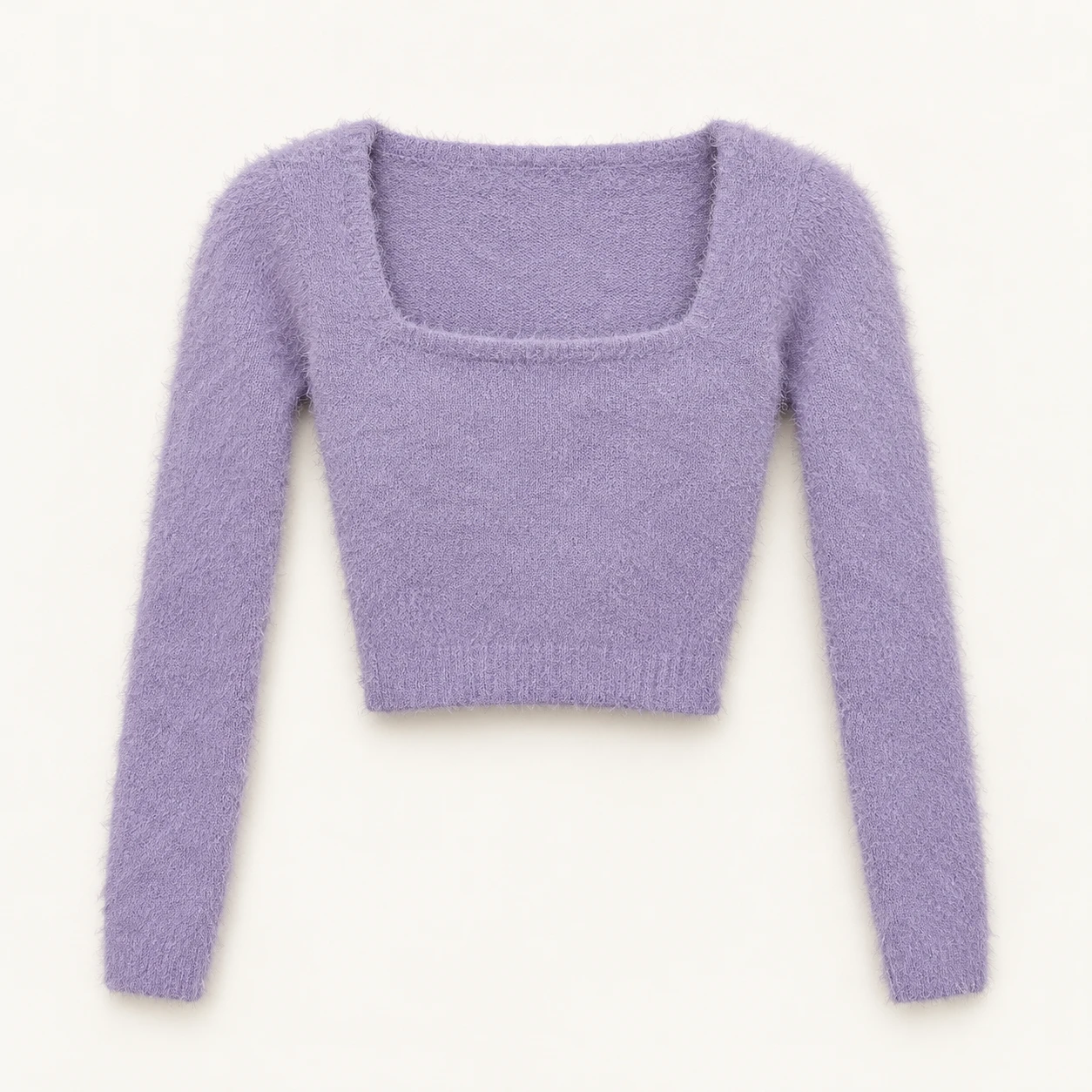 Forever 21 Purple Fuzzy Cropped Sweater