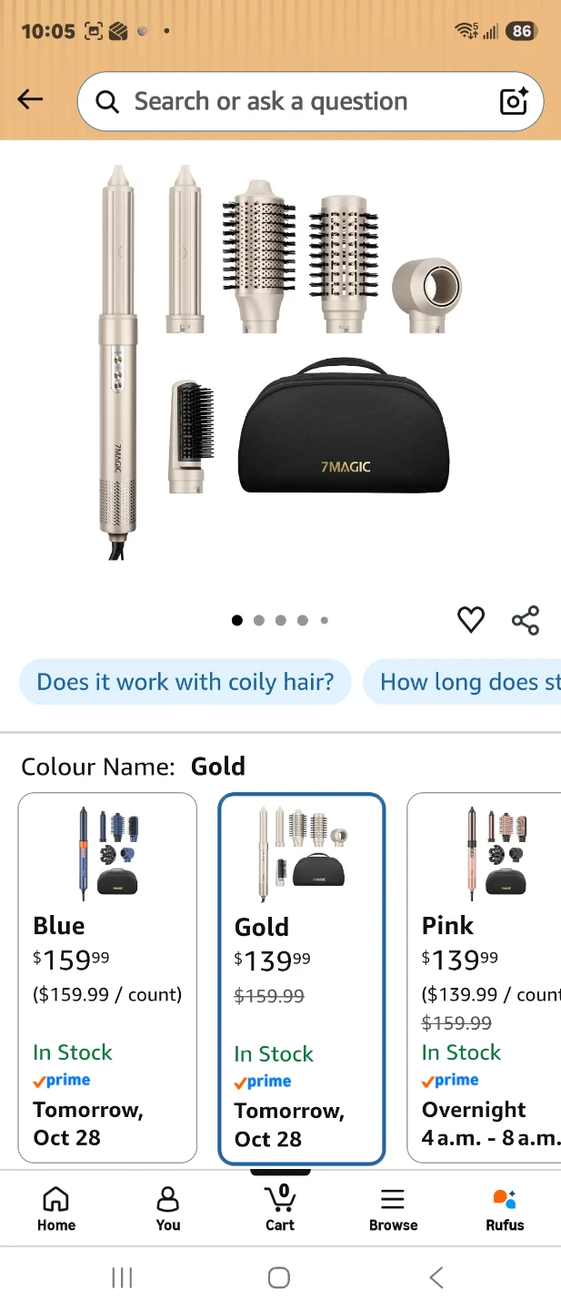 7MAGIC 6-in-1 Hot Air Styler - Gold - photo 2