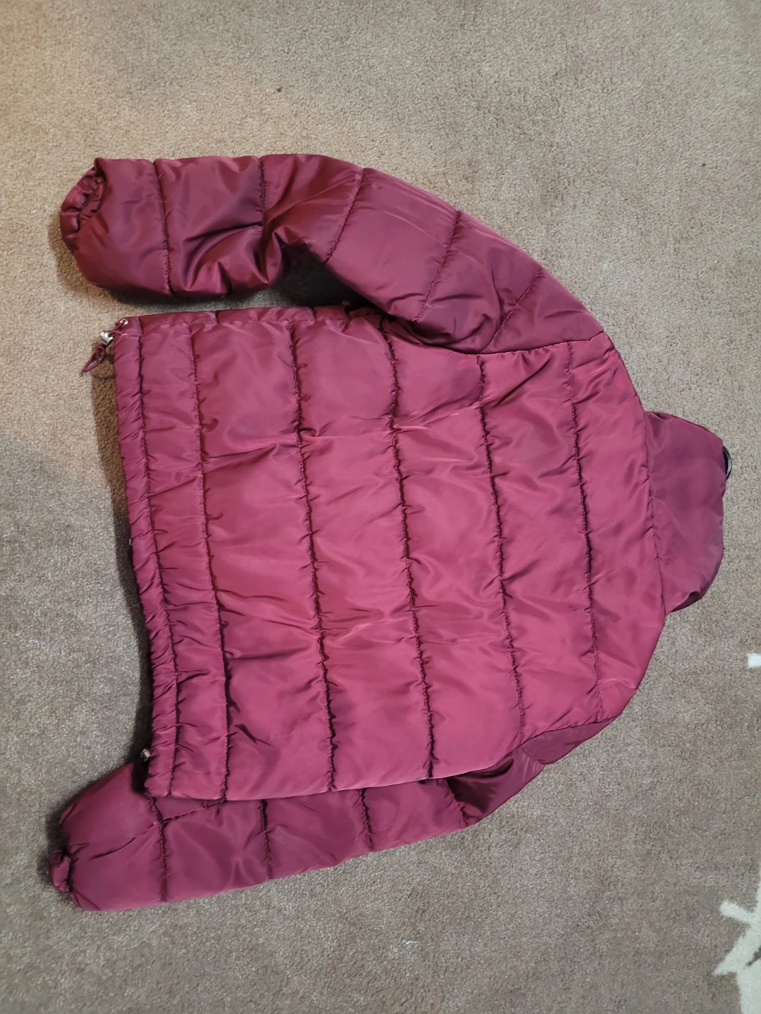 U2 Quilted Puffer Jacket - Burgundy - Size M - photo 2