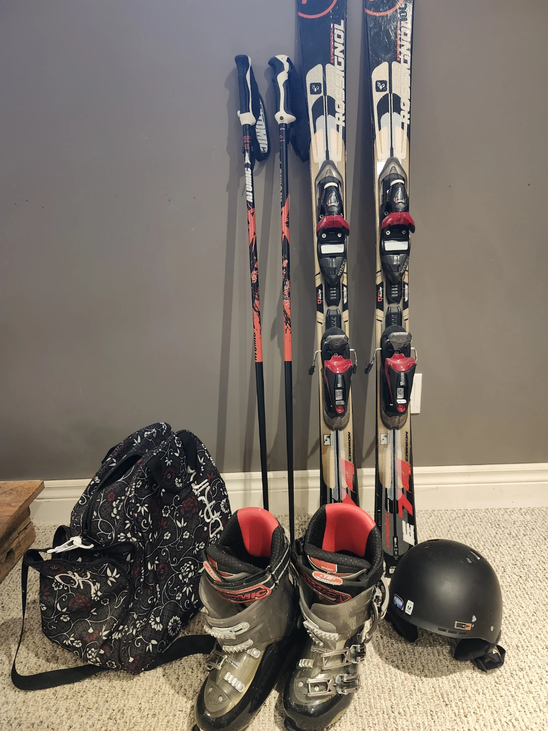 Rossignol Skis with Atomic Boots and Poles Set