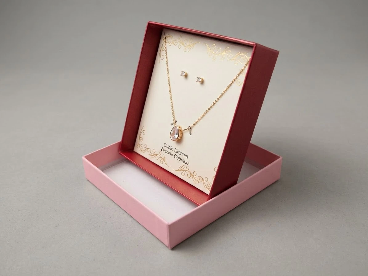 Cubic Zirconia Necklace and Earring Set - photo 2