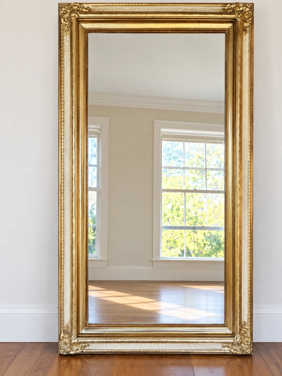 Vintage 60s Ornate Gold and Cream Tall  Mirror - photo 2
