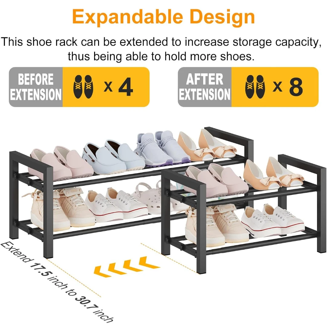 Expandable 2-Tier Shoe Rack - photo 4