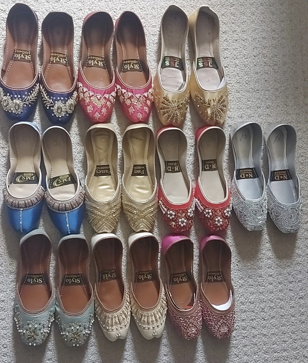 Assorted Women's Ethnic Jutti Flats - Size 8